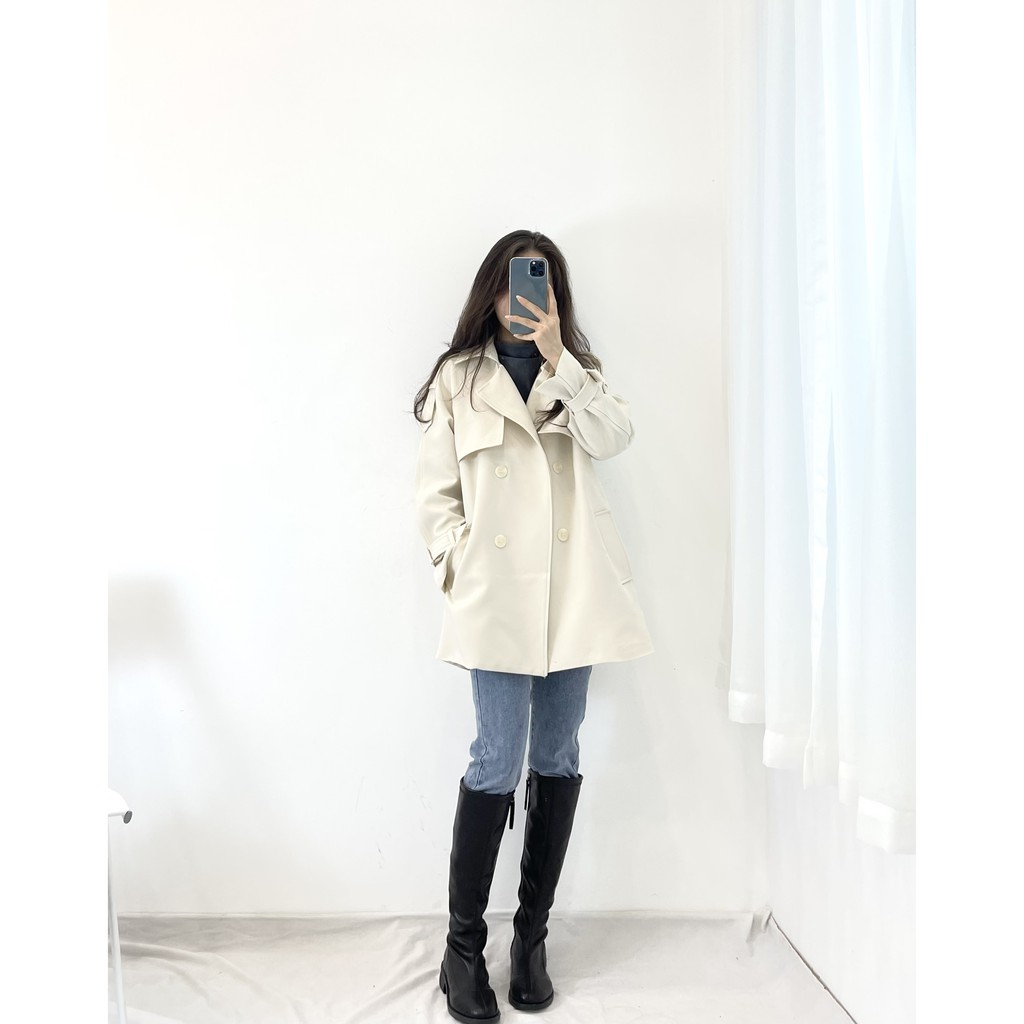 Áo Khoác Mangto Nữ Dáng Dài ,Áo khoác măng tô Hàn quốc dáng vừa kèm đai hàng quảng châu cao cấp H30