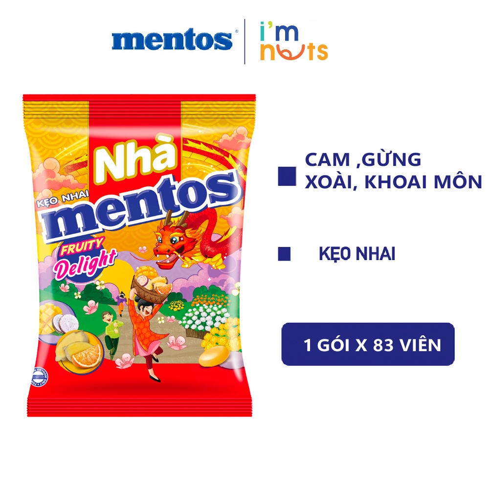 Kẹo nhai Mentos Cầu Vồng, Mentos Spice It Up, Mentos Fruity Delight và Mentos vị cam FANTA