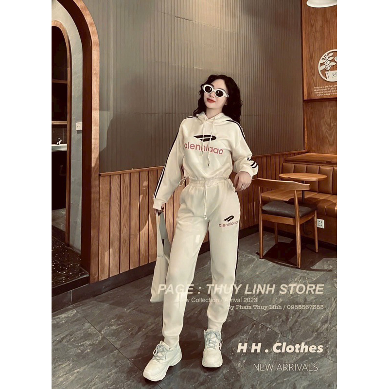 Bộ thể thao nữ có mũ chữ alen 2 màu