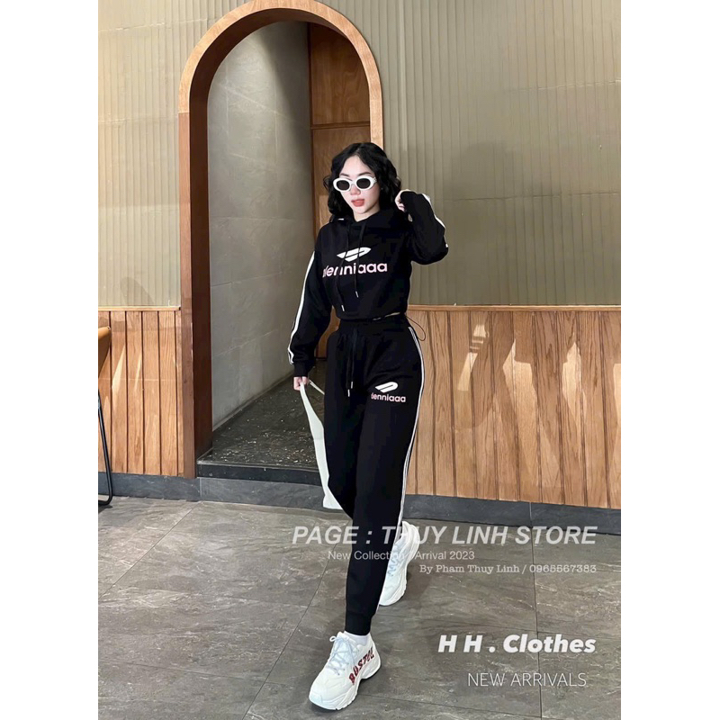 Bộ thể thao nữ có mũ chữ alen 2 màu