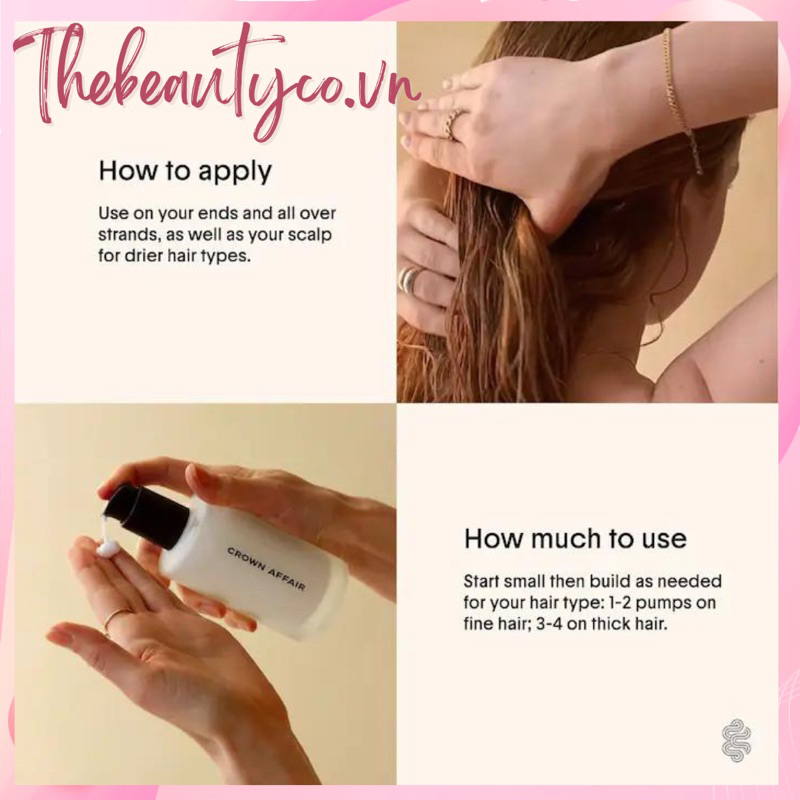 Kem xả dưỡng ẩm cho tóc Crown Affair The Leave-In Conditioner Cream for Hydrated Hair 15ml