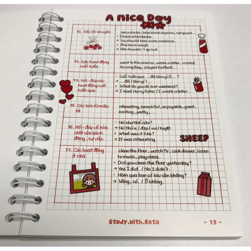 Sổ tay lò xo TIẾNG ANH TIỂU HỌC