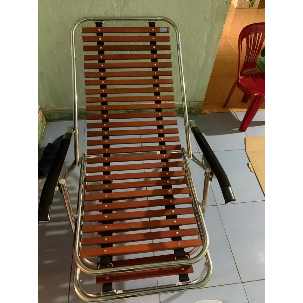 Ghế Xích Đu Thư Giãn Gấp Gọn Khung Inox Nan Gỗ Lim Hàng Xuất Khẩu XĐ40