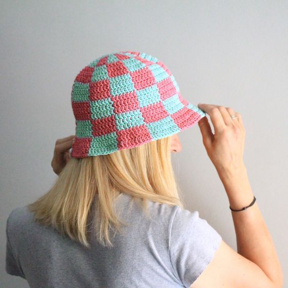 Mũ len caro,mũ Bucket caro Handmade 2024