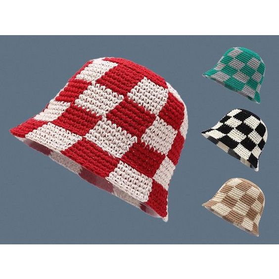 Mũ len caro,mũ Bucket caro Handmade 2024