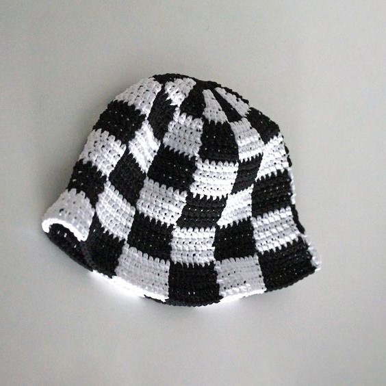 Mũ len caro,mũ Bucket caro Handmade 2024