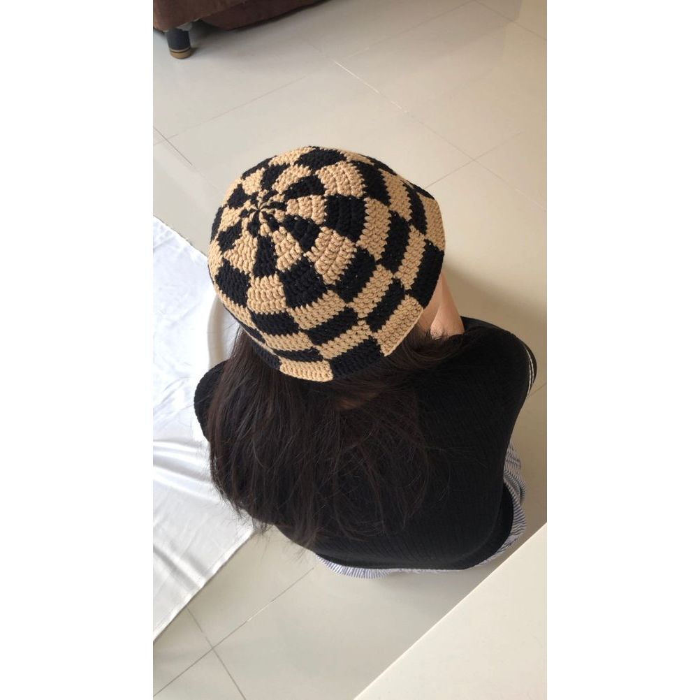 Mũ len caro,mũ Bucket caro Handmade 2024