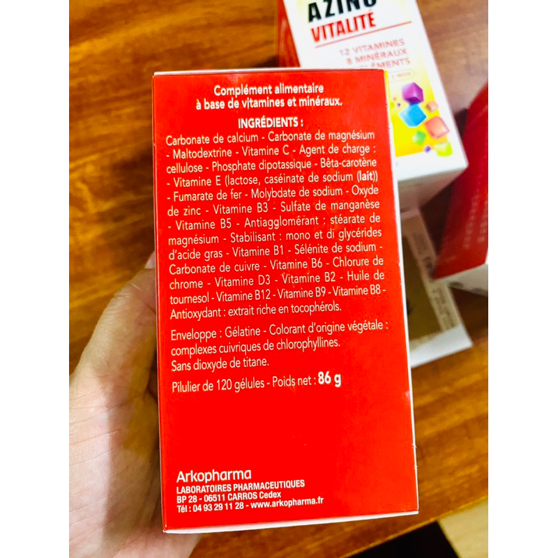 Vitamine tổng hợp AzinC Vitalite Arkopharma Nội địa Pháp