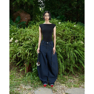 Quần denim ống boom
