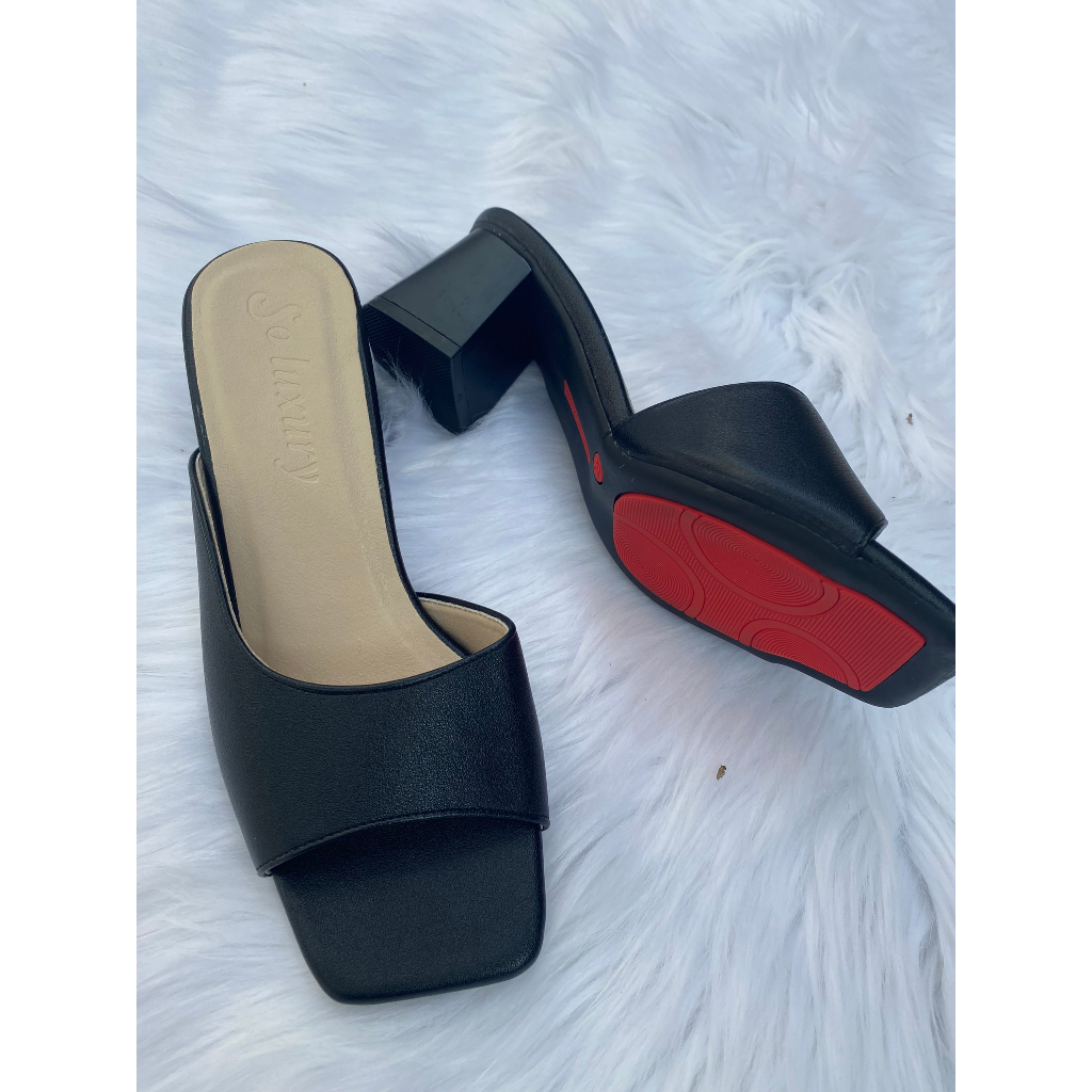 Giày cao gót basic đế 5 phân nữ quai ngang mũi vuông , Gìay cao gót thời trang công sở 3 màu