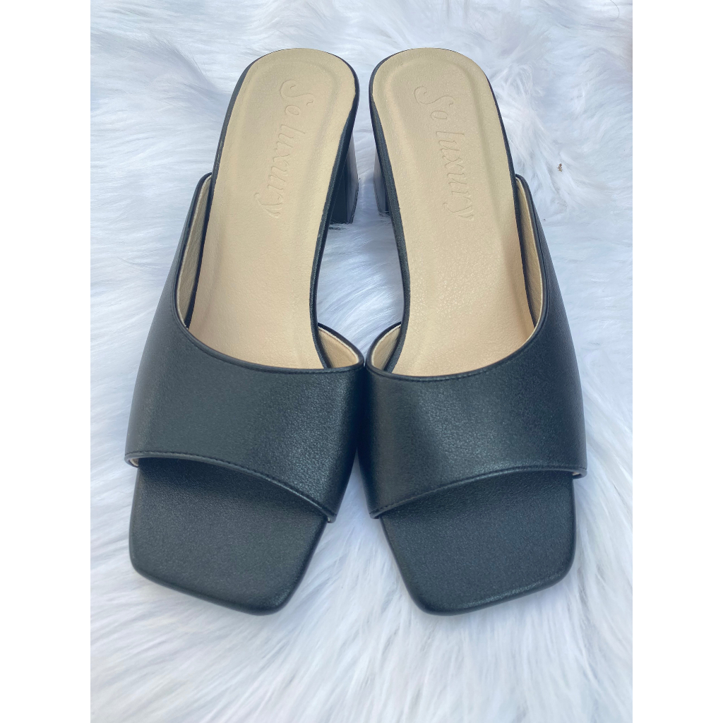 Giày cao gót basic đế 5 phân nữ quai ngang mũi vuông , Gìay cao gót thời trang công sở 3 màu