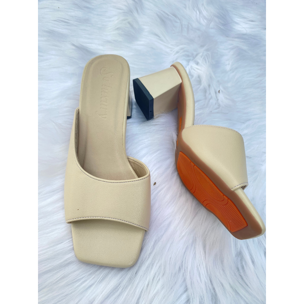 Giày cao gót basic đế 5 phân nữ quai ngang mũi vuông , Gìay cao gót thời trang công sở 3 màu