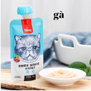 Súp thưởng Wanpy cao cấp dạng tuýp nắp vặn dùng nhiều lần 90gr cho mèo mọi lứa tuổi