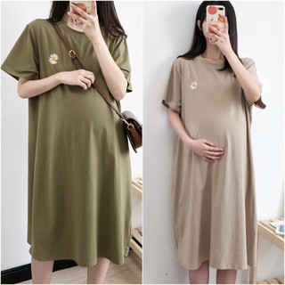 Đầm Bầu, Váy Bầu Sau sinh cho con bú (100% cotton) V1