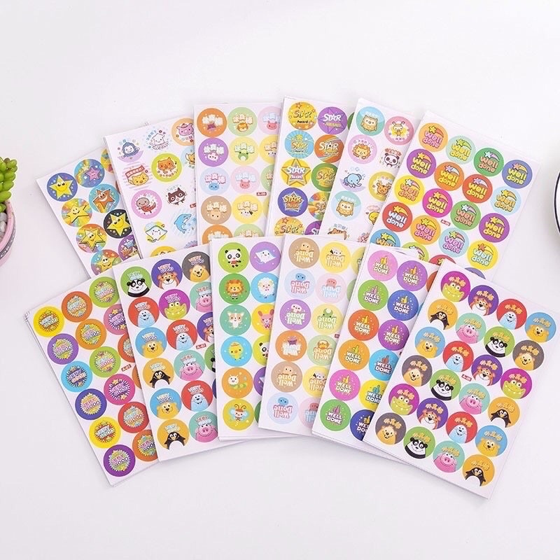 Sticker khen thưởng học sinh dán sổ ấm bản to  - 240 hình