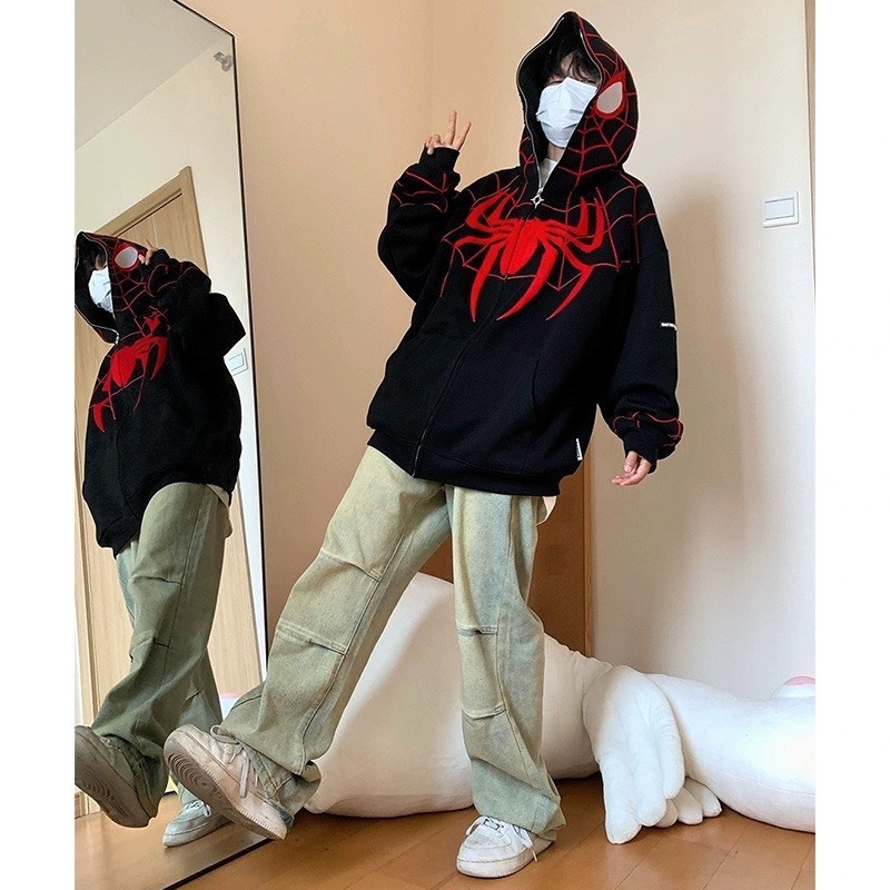 Áo Hoodie con nhện Siêu Chất , Áo khoác hoodie siêu nhân nhện 3D nổi bật nam nữ mặc nhóm siêu Chất T22
