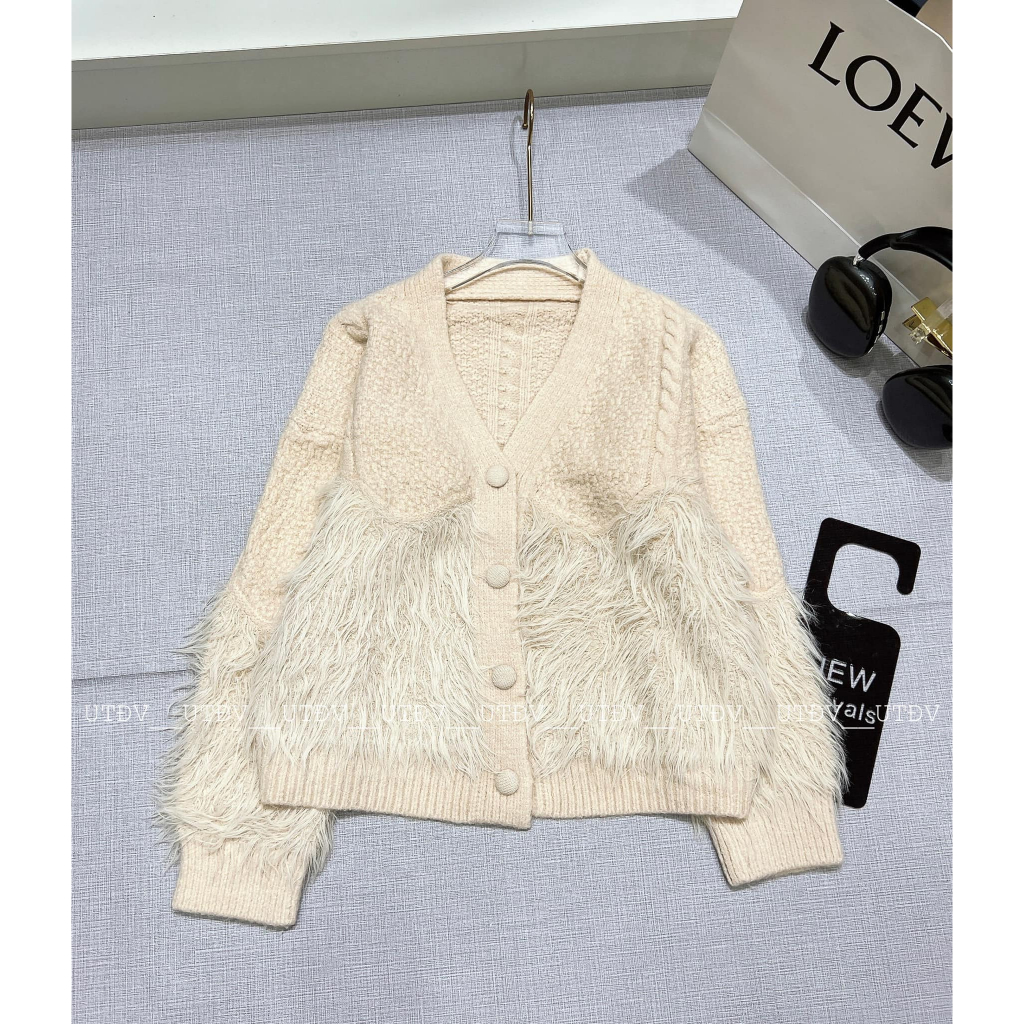 Áo len sần phối lông cúc bọc dày dặn 4 màu L1