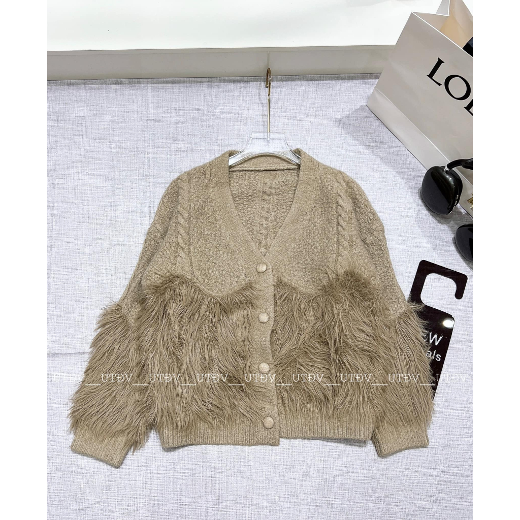 Áo len sần phối lông cúc bọc dày dặn 4 màu L1