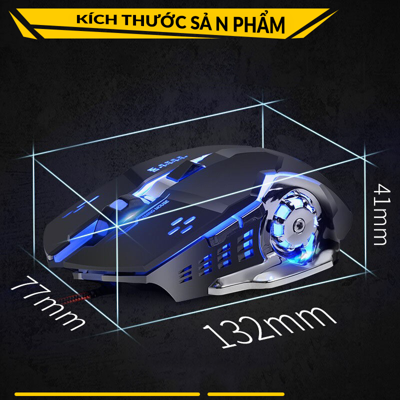 Chuột Chơi Game Máy Tính BEARHOME GM3 Siêu Nhạy. Gaming Mouse Có Đèn Led RGB, DPI 3200 Có 4 Mức Điều Chỉnh