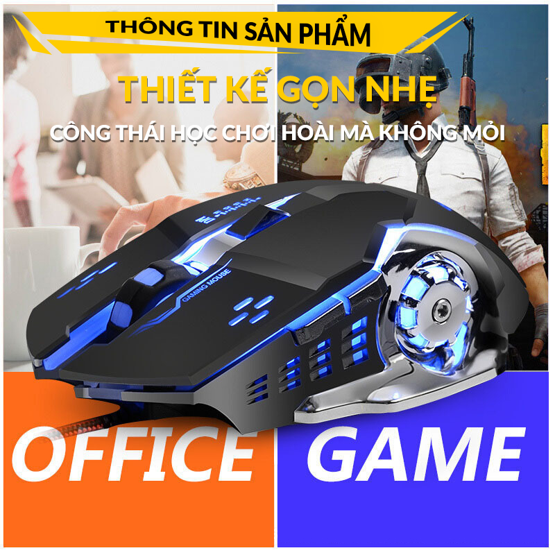 Chuột Chơi Game Máy Tính BEARHOME GM3 Siêu Nhạy. Gaming Mouse Có Đèn Led RGB, DPI 3200 Có 4 Mức Điều Chỉnh