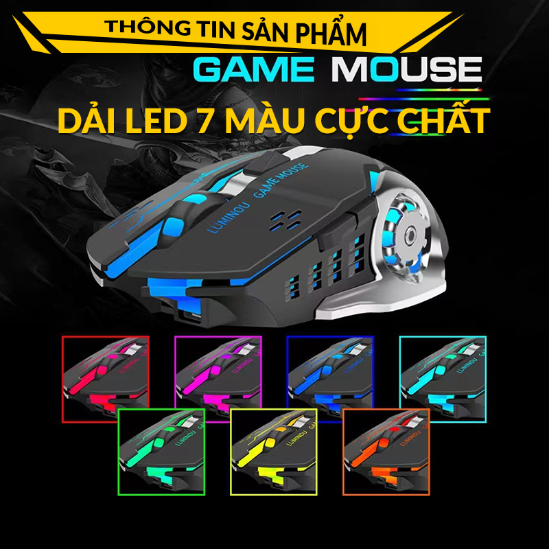 Chuột Chơi Game Máy Tính BEARHOME GM3 Siêu Nhạy. Gaming Mouse Có Đèn Led RGB, DPI 3200 Có 4 Mức Điều Chỉnh