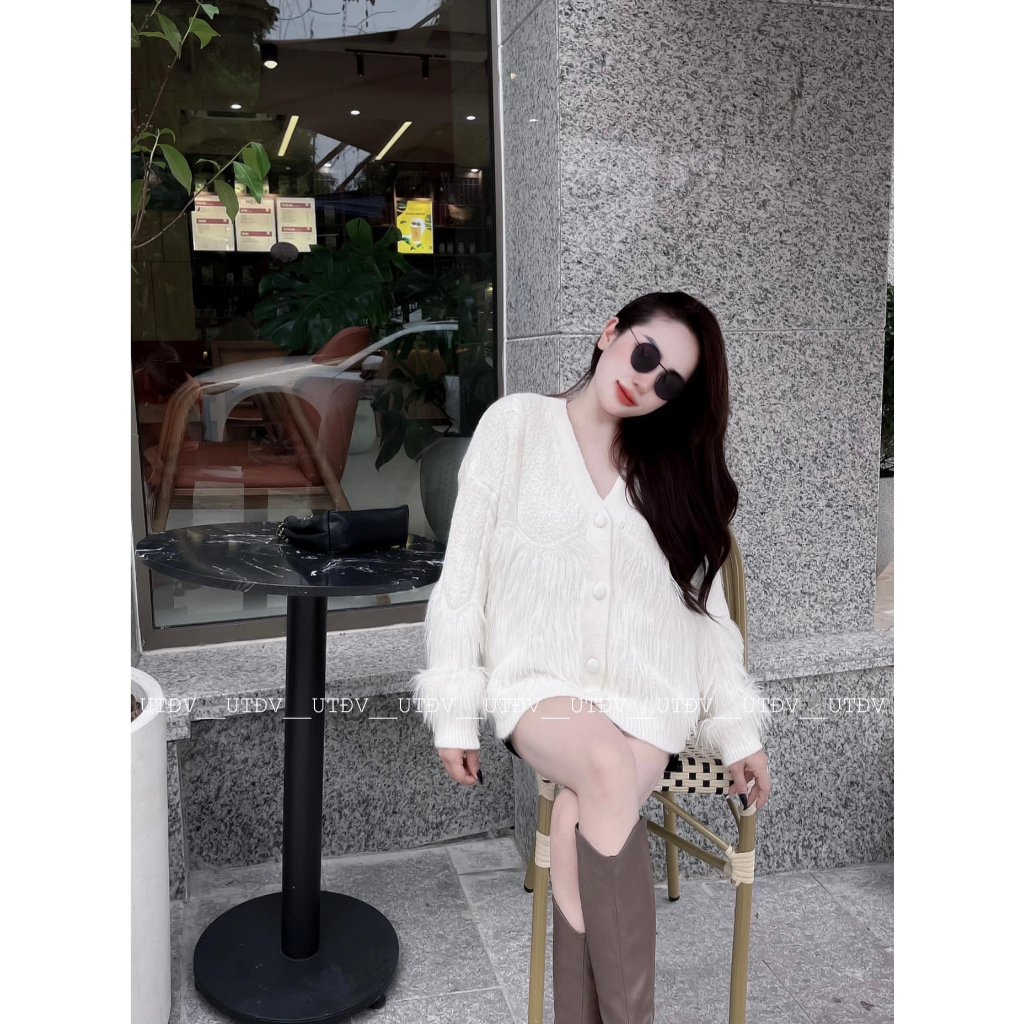 Áo len sần phối lông cúc bọc dày dặn 4 màu L1