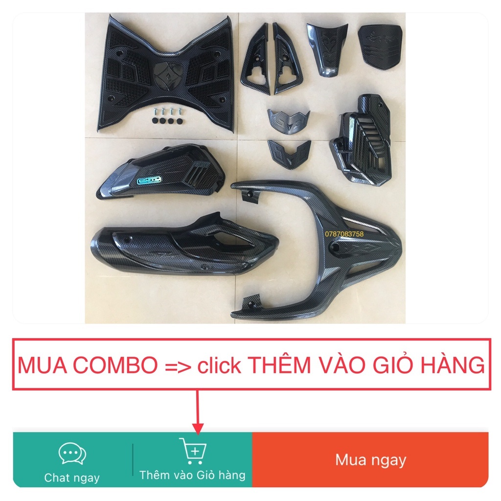 Phụ kiện xe SH 2024 ốp carbon  hàng loại I