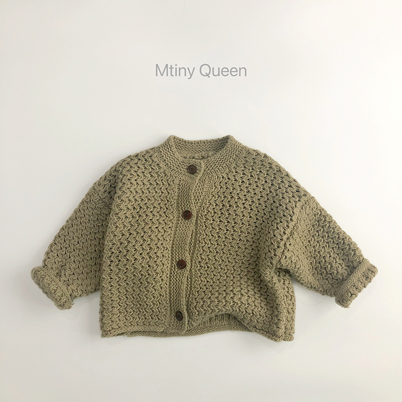 Aó khoác cardigan len màu trơn đơn giản cho bé trai bé gái mùa thu đông G11