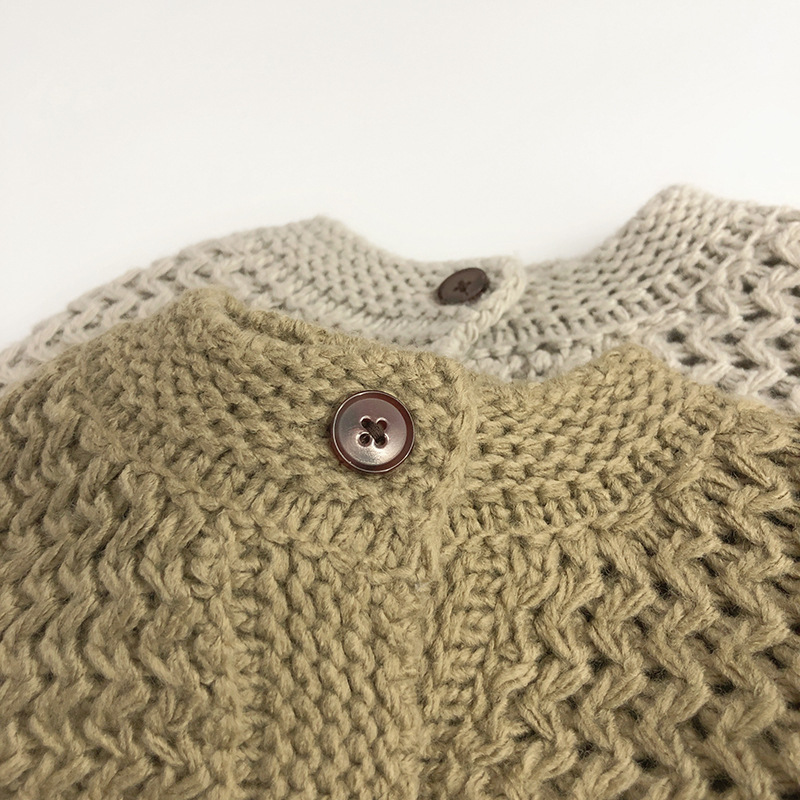 Aó khoác cardigan len màu trơn đơn giản cho bé trai bé gái mùa thu đông G11