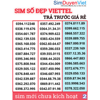 Sim Trả Trước Viettel 4G - nghe gọi số đẹp dễ nhớ