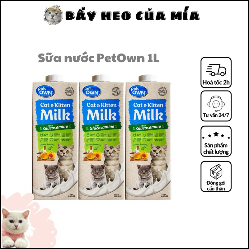 Sữa cho mèo - Sữa KMR pha sẵn 325ml & sữa PetOwn 1L