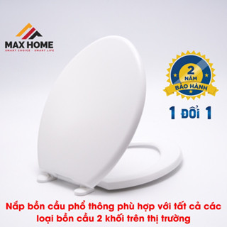 [ Giá kho] Nắp bồn cầu nhựa trắng phù hợp với hầu hết bồn cầu ( kèm ốc vít lắp đặt )