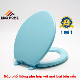 [ Giá kho] Nắp bồn cầu nhựa màu xanh dương phù hợp với hầu hết bồn cầu ( kèm ốc vít lắp đặt )