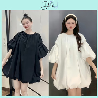Váy Thô Tay Phồng Dáng Thụng Bồng Bềnh 2 Lớp, Đầm Thiết Kế Sang Chảnh
