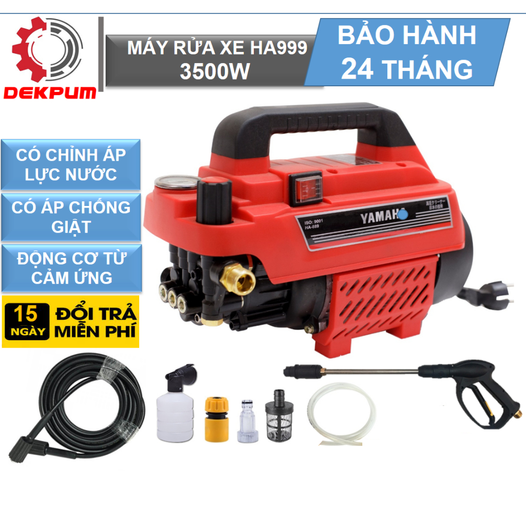 Máy Rửa Xe | Máy Rửa Xe Cao Áp Có Chỉnh Áp 3500W | Lõi Đồng 100% | Dây áp Lực Bọc Thép | BẢO HÀNH 24 THÁNG