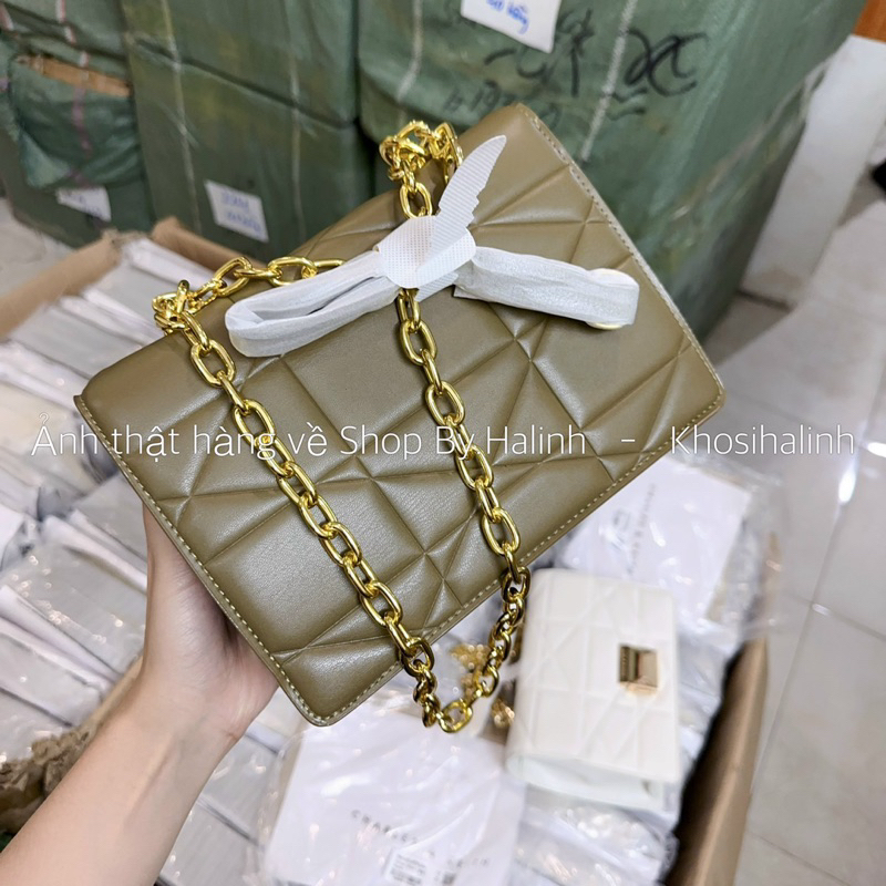 Túi Đeo Chéo Vân Trám Dáng Bì Thư Xuất Dư 2 Size