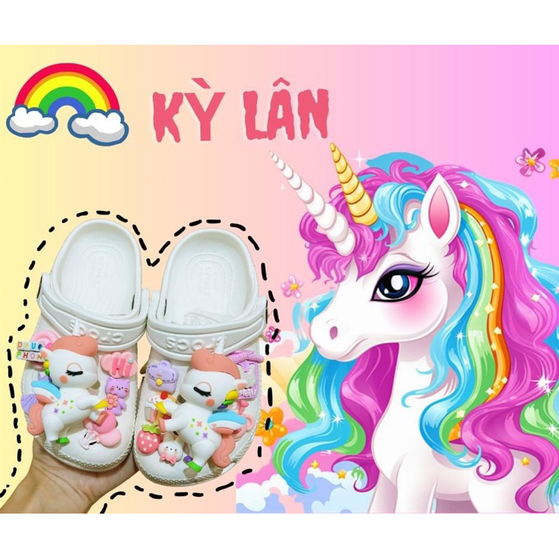 Sục cross trắng full charm cho bé hàng hãng xuất dư