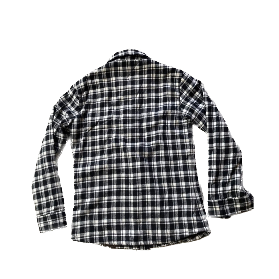 Áo Khoác Sơmi Lót Lông Hoạ Tiết Caro Trắng Đen, Áo khoác Nam Nữ Form Rộng Thụng Thời Trang