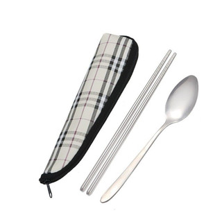 YEAHCOOK🇻🇳 Bộ thìa đũa Inox kèm túi đựng tiện ích cho văn phòng