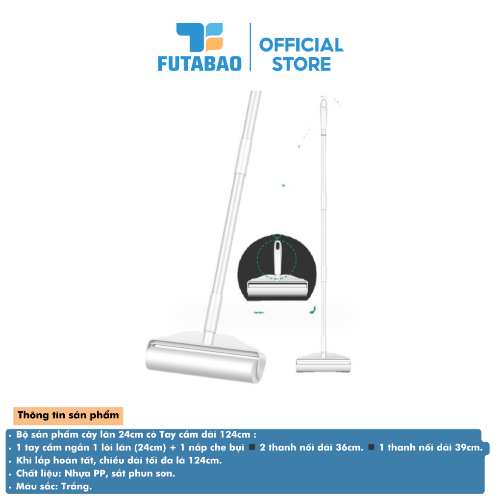 Cây Lăn Bụi Đa Năng Có Thể Tùy Chỉnh Chiều Dài Tay Cầm, Cây Lăn Lông Lăn Bụi Thông Minh Cho Gia Đình