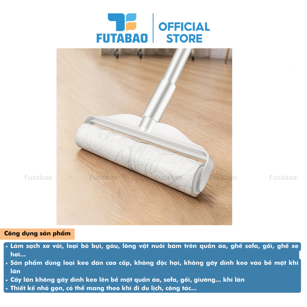 Cây Lăn Bụi Đa Năng Có Thể Tùy Chỉnh Chiều Dài Tay Cầm, Cây Lăn Lông Lăn Bụi Thông Minh Cho Gia Đình