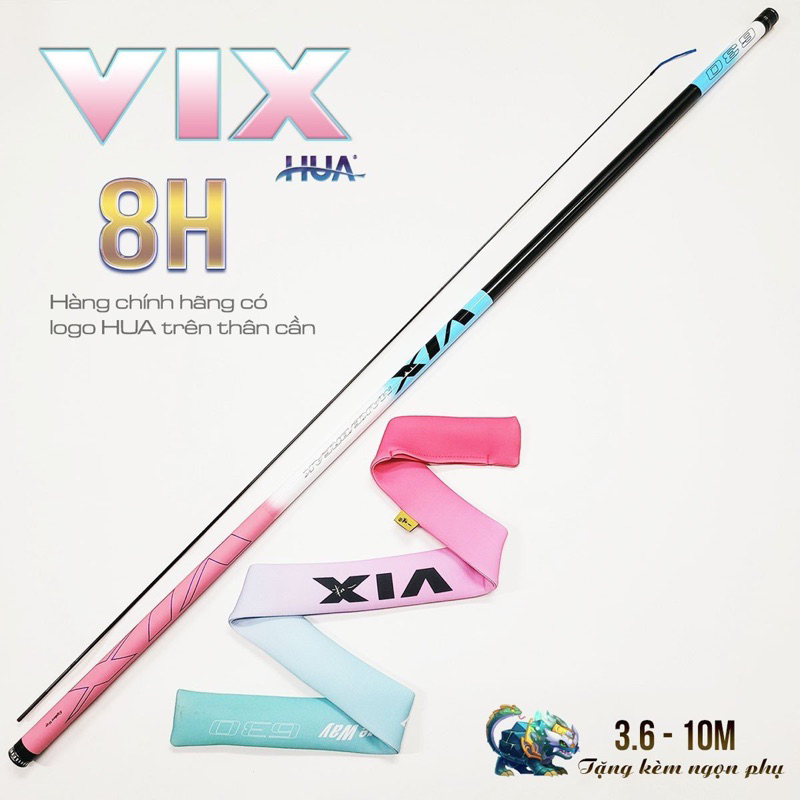 Cần câu tay VIX 8H Chính Hãng siêu nhẹ Chuyên Săn hàng Tặng kèm ngọn phụ