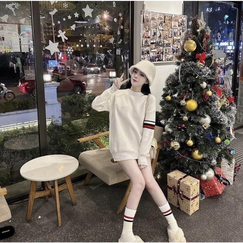 Áo Len Thom Con Chó Form Rộng Unisex , Áo Len Thom Cún hot hit dáng unisex nam nữ H 19