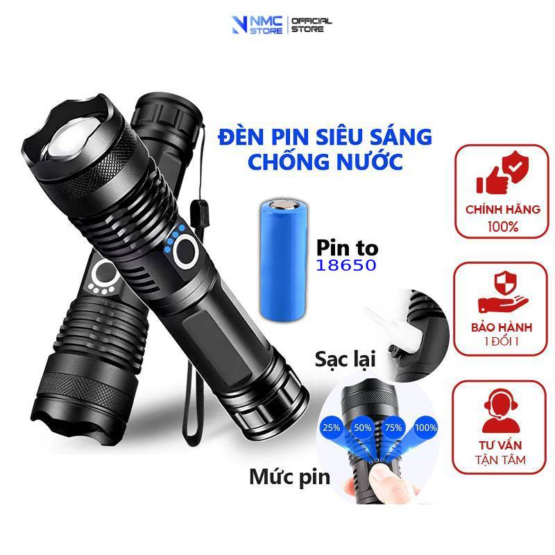 Đèn Pin XHP Siêu Sáng Cầm Tay Pin Trâu Chiếu Xa