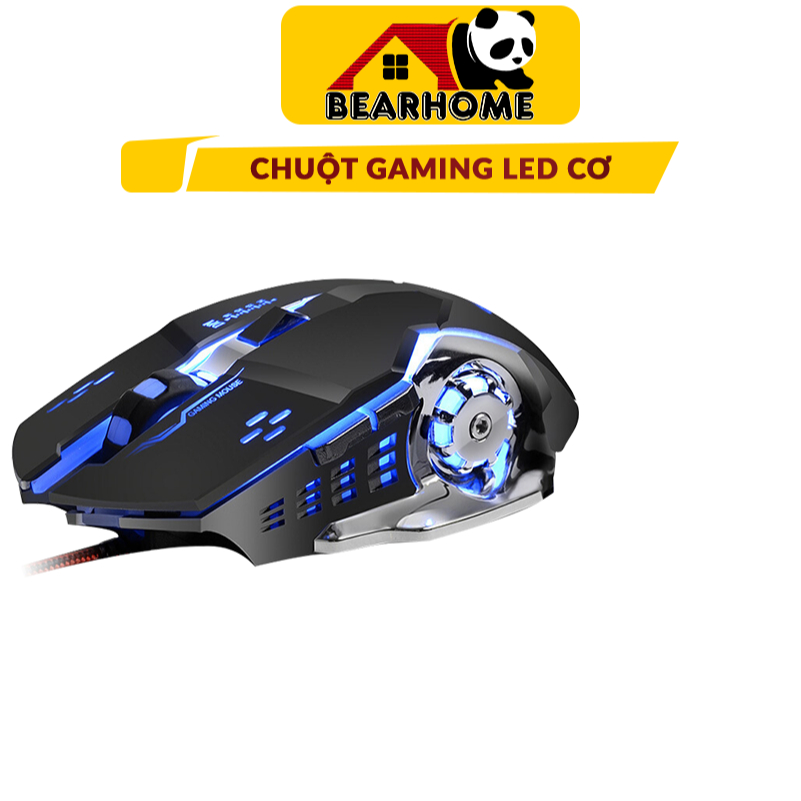 Chuột Chơi Game Máy Tính BEARHOME GM3 Siêu Nhạy. Gaming Mouse Có Đèn Led RGB, DPI 3200 Có 4 Mức Điều Chỉnh