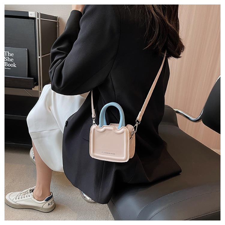 Túi xách tay nữ túi mini hai quai in gân nổi hottrend kèm quai đeo chéo LK359