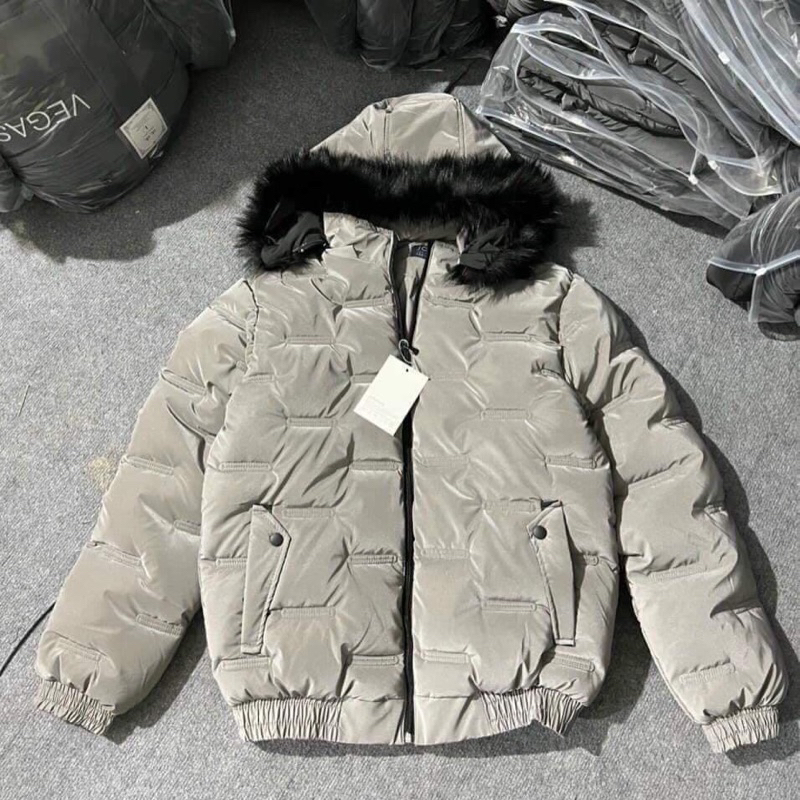 Áo Khoác Phao Nam Mũ Lông Trần Bông Siêu Ấm, Áo Phao Nam Trần Bông