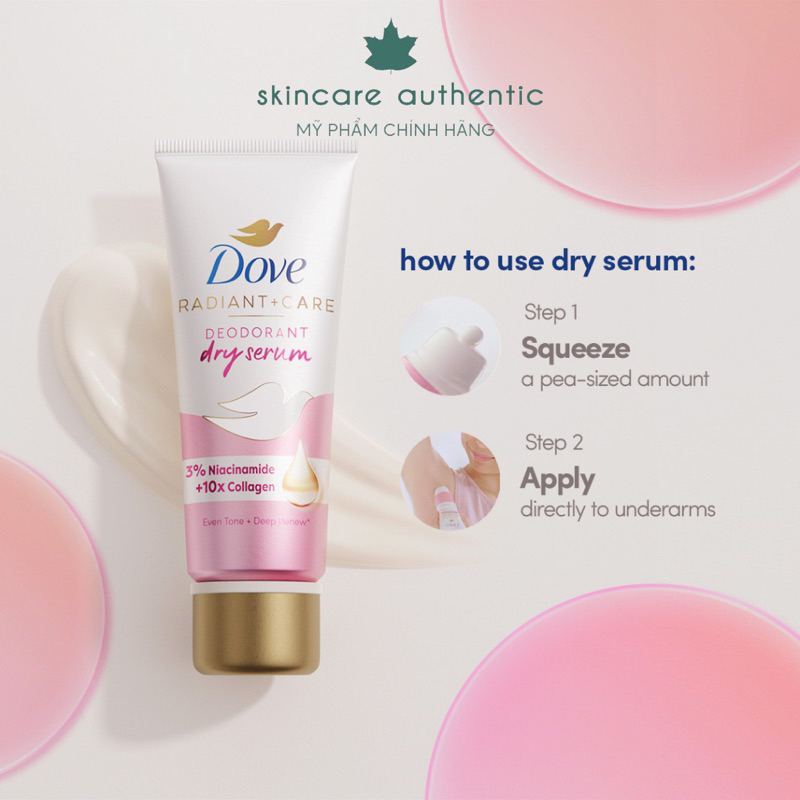 DOVE Kem Khử Mùi Tinh Chất Serum Sáng Mịn Dove Deodorant Dry Serum Collagen 50ml