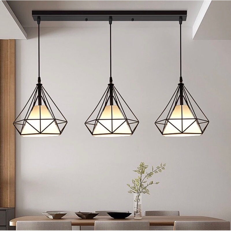 Bộ 3 đèn thả kim cương .Trang trí phòng khách. Phòng ngủ . bàn ăn .phòng làm việc- tặng bóng led