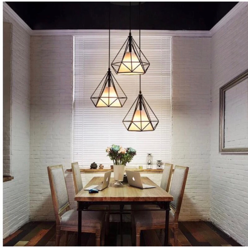 Bộ 3 đèn thả kim cương .Trang trí phòng khách. Phòng ngủ . bàn ăn .phòng làm việc- tặng bóng led